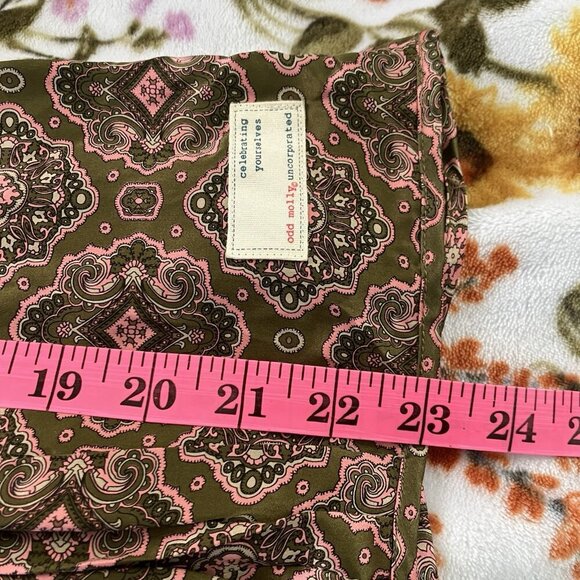 Anthropologie Odd Molly Silk Top Womens 0/XS Paisley Boho Peasant - Picture 9 of 9